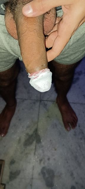 Cuming in bathroom