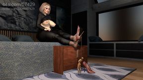 Cum On Cue For Giantess Feet - Nylons, Bare