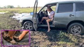 VIKA STUCK THE MUD OFFROAD BAREFOOT_ full video 21 min