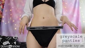 greyscale panties nonnude try on