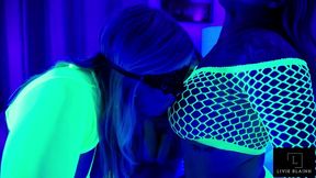 livieblainn, katie kampbell and flight attendant fiona light up