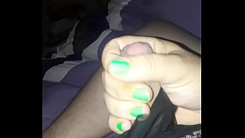 Sissy crossdressing husband rubbing one out after wife goes to bed