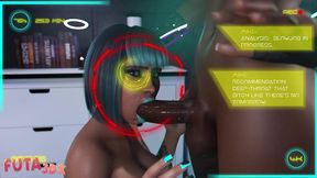 Futanari sluts with big boobs in space