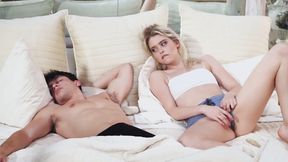 ”Sexy blonde beauty seduces her friend”