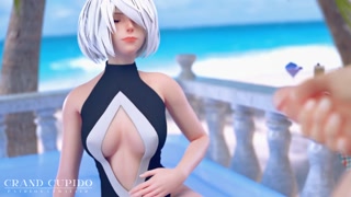 Animation Love Affair 2B on the Caribbean Beach POV Grand Cupido ( Nier Automata )