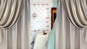 Hot Housewife Lukerya in the Kitchen: Twerking with Her Big Buttocks and Playing with Her Body After Tea