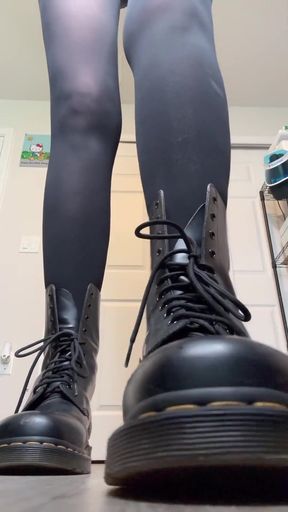 Stomping Hard in Boots Size 16 Feet