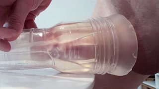 Vocal guy fucks a tight clear fleshlight (Synced Lovense and Satisfyer Patterns)