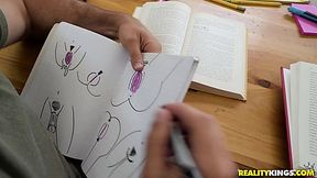 Quick hidden sex is much better than Home Work. Jill Cassidy knows it well!