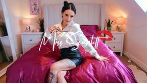 Scarlett's innocent white satin blouse rip (destruction)