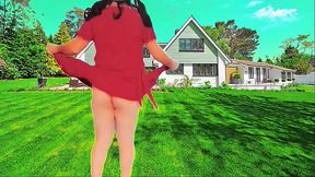 Lovely shemale in pink lace under soft warm lights