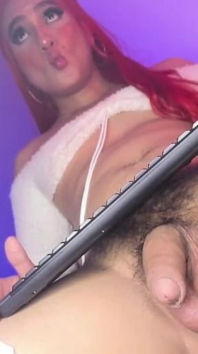 Colombian Tgirl Huge White Cock Veiny and Thick