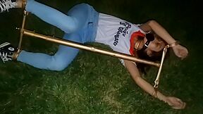 Harley Shirt Asian Girl Outdoor Bondage