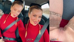 m exhibant dans la voiture