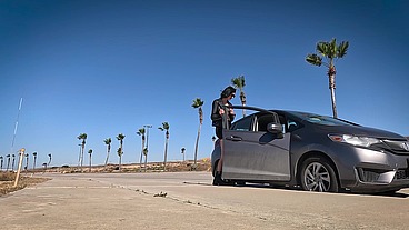 UP YOUR SKIRT AND GET IN THE COCK! Car-Sex with Skinny-Teen Madison