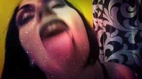 Witch with black lips french kissing with you & riding you