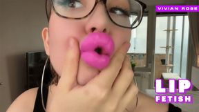 Teasing you with big fake lips - Lots of kissing noises &amp; dirty talk