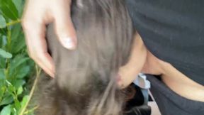 Bush sex with leather jacket slut gets caught and watched by voyeur neighbor