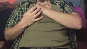 Chubby Trans Guy Stripping and Teasing Himself to Shaking Orgasm With Lots of Moaning and Dirty Talk