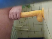 Solo male extra thick dildo - first time opening and using this monster realistic cock