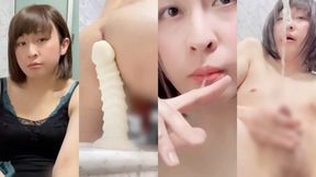 Shimmering Asian Ladyboy Squirting and Anal Orgasm