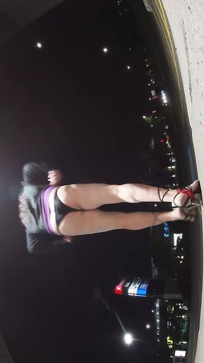 Cheap sissy Slut Crossdresser wants to bend over for dicks outdoors at night.