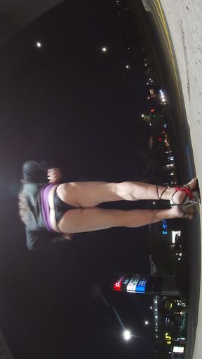 Cheap sissy Slut Crossdresser wants to bend over for dicks outdoors at night.