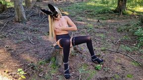 Wyruchany kr�liczek w lesie