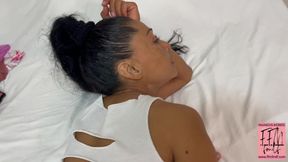 The stepson helps his stepmom choose which panties are best to wear to the gym