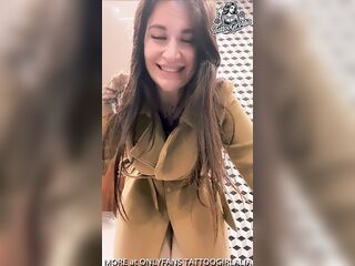 Risky Play with My Pussy Leads to a Squirt in the Mall Bathroom