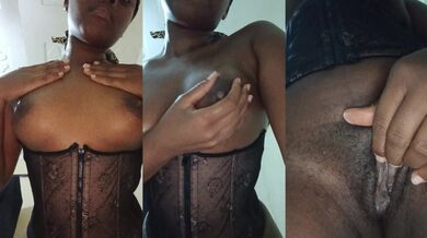 Solo ebony goddess tits and pussy tease. (Full video on fancentro) -goddess urek.