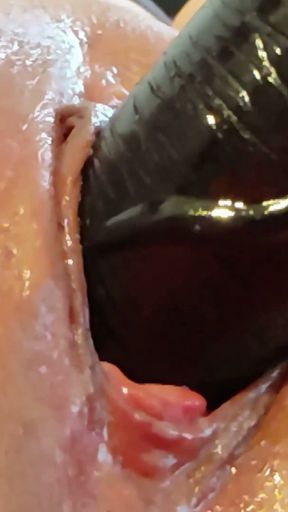 Close-UP Pussy Pumped BBC Dildo MILF   Clip 1