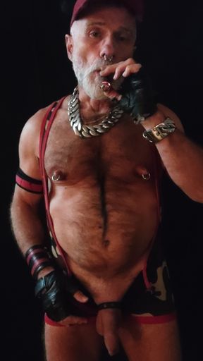 Nipple Muping While Smoking Gar