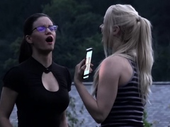 Blond brunette lesbians in a heat