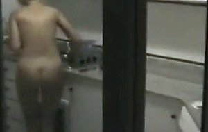 Naked in the kitchen