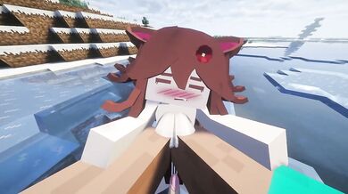 Crazy nymphomaniac Jenny gets destroyed in Minecraft snow creampie POV