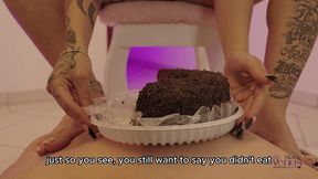 foot feeding punishment: destroying my cake on you full