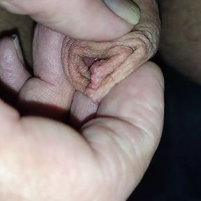 Wet and nasty foreskin play