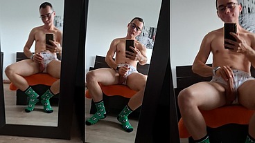 Playing with my cock before going to college