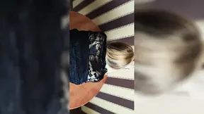 Office secretary gets a sloppy sucking from colleague while husband waits