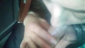 Busty bombshell gives public blowjob on bus to stranger