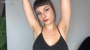 Sensual hairy armpits worship