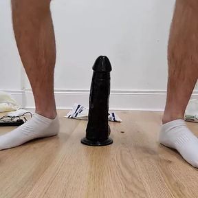 Cock Bouncing While I Smash My Tight Ass with This Big Dildo