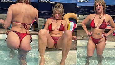 Pool Outdoor Bikini Flashing July 18 TabithaXXX