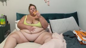 22 minutes of indulgence, stuff me full of pizza and breadsticks, bloat me while I moan and jiggle this enormous belly and find out if I have a gag reflex