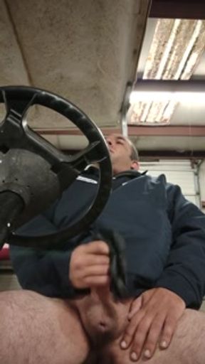 ALONE AT WORK - SO I JERKED OFF IN A GLOVE