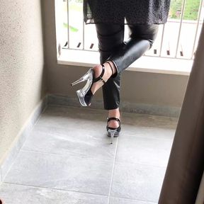 High Heels and Leggings in a Hotel Room