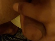 24 year old jack off in the bathroom on the toilet with cum