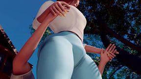 Futanari Yoga Mistress Dominates Fit Male in 3D Animation Scene