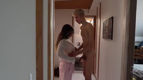 Stepdad fucked a girl with tattoos and a cute twink in the holes